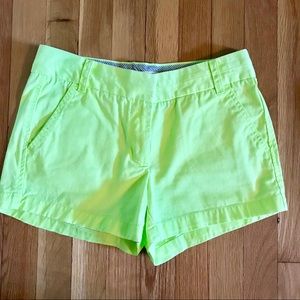 J Crew broken in chino short neon yellow size 2